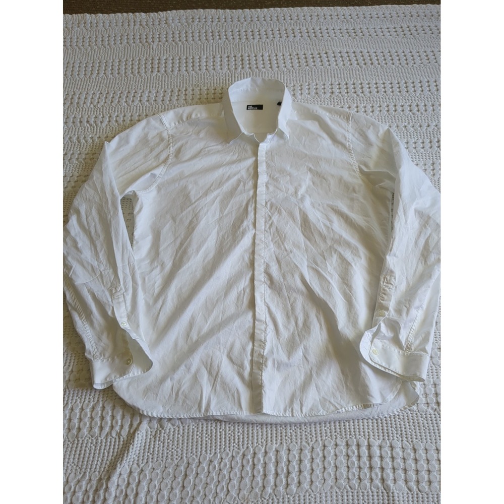 The Kooples 100% Cotton Long Sleeve Hidden Button Shirt Spread Collar XL Large